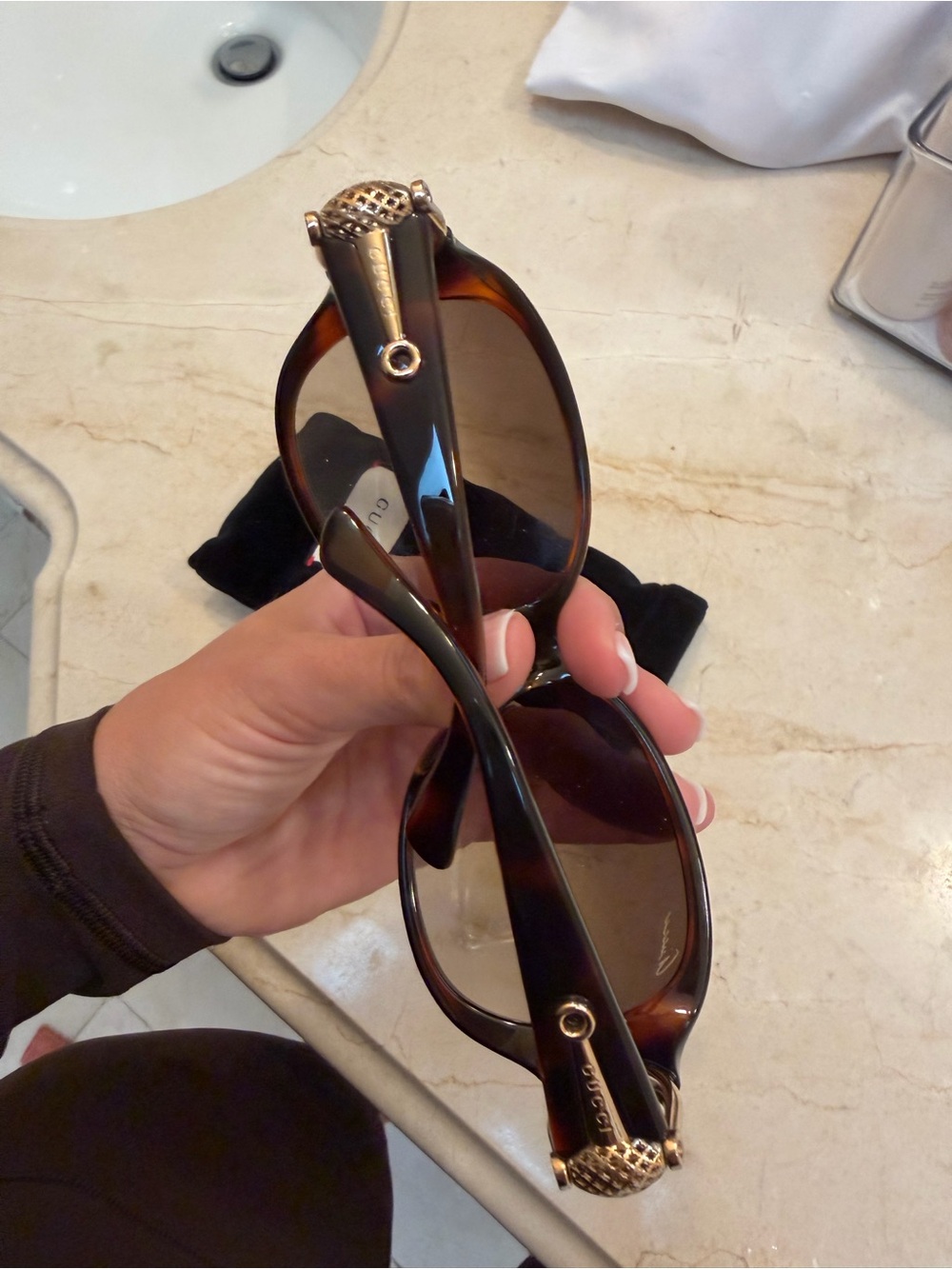 Gucci Tortoiseshell Sunglasses with Gold Hardware